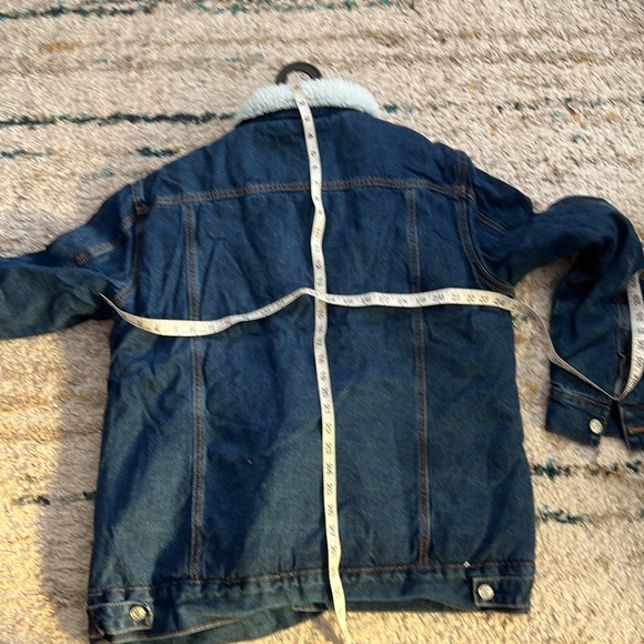 Dark Denim Sherpa Lined Trucker Cowboy Jacket w/Collar New! Size XL - Picture 4 of 14